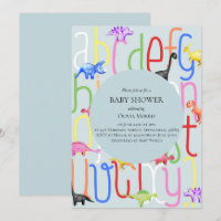 Dinossauro Bonito e Chá de fraldas de Alfabeto