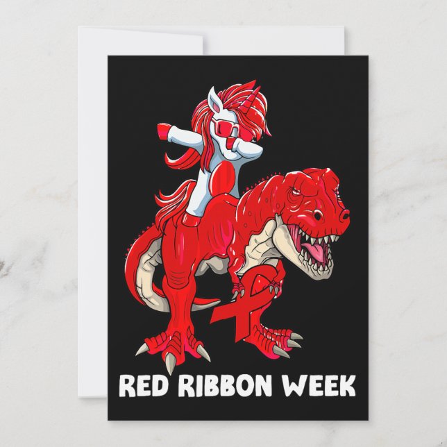 Convites Dinossauro Do Unicórnio Vestimos Vermelho Para A S (Frente)