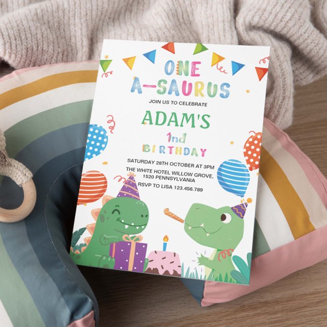 Convites Dinossauro e Bolo do Primeiro primeiro aniversario (Criador carregado)