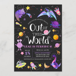 Convites Dinossauro Espacial Para Fora Desta Galáxia Mundia