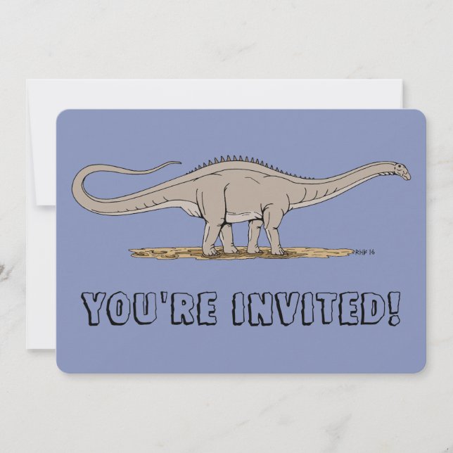 Convites Dinossauro Jurássico Apatosaurus (Frente)