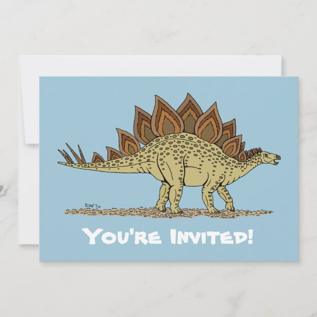 Convites Dinossauro Jurássico Stegossauro (Frente)