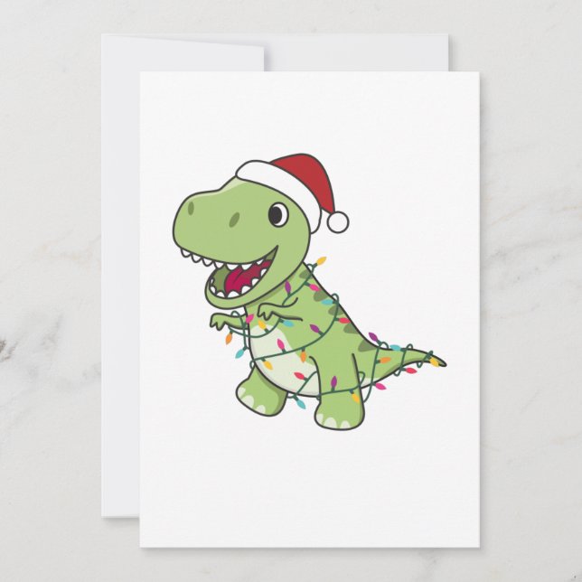 Convites Dinossauro Natal Neve Inverno T Rex Dino Adulto Cl (Frente)