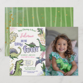 Convites Dinossauro Partido Considerado Dino Quatro Quarto 