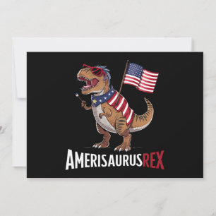 Convites Dinossauro Patriótico Amerisaurus Rex 4 de julho