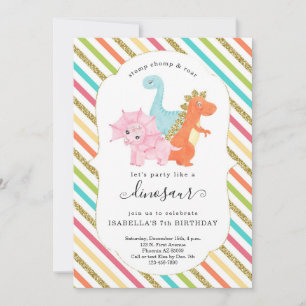 Convites Dinossauro Personalizado - Festa de aniversario de