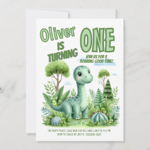 Convites Dinossauro Roaring Good Time Baby's primeiro anive