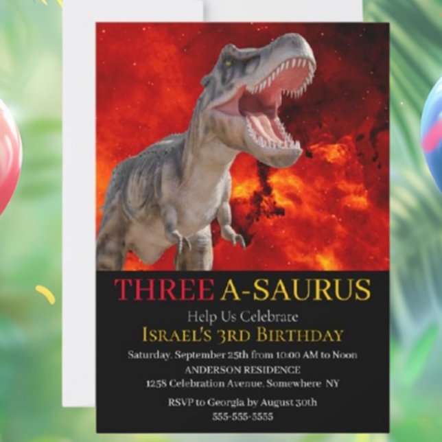 Convites Dinossauro T Rex Fogo Jurássico Mundo (Roar into Fun: T-Rex Fire Jurassic World Invitation!)