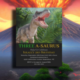 Convites Dinossauro T Rex selva Jurassino Mundo