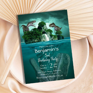 Convites Dinossauro temático aniversário de 3 anos moderno