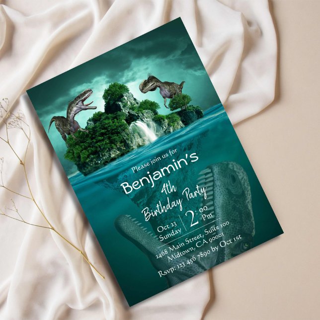 Convites Dinossauro temse 4 anos modernos (Criador carregado)