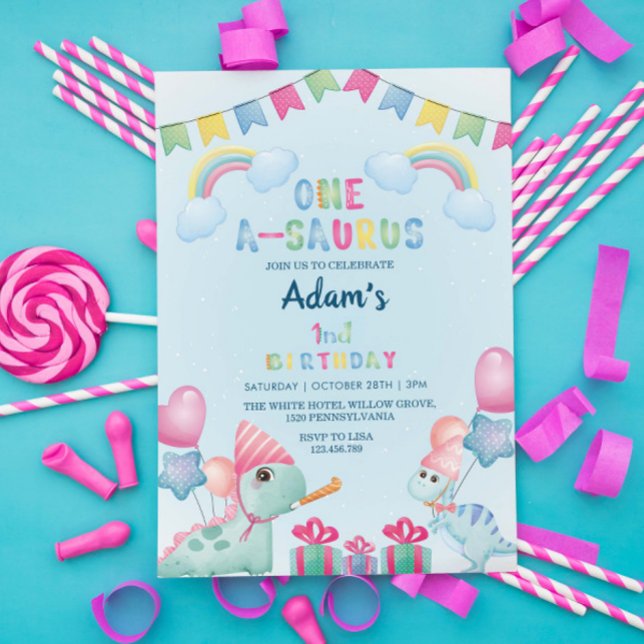 Convites Dinossauros do primeiro primeiro aniversario e arc (Criador carregado)
