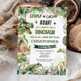 Convites Dinossauros Festa de aniversário Jurássica Salto d