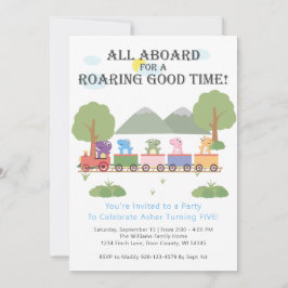 Convites Dinossauros No Aniversário Do Comboio