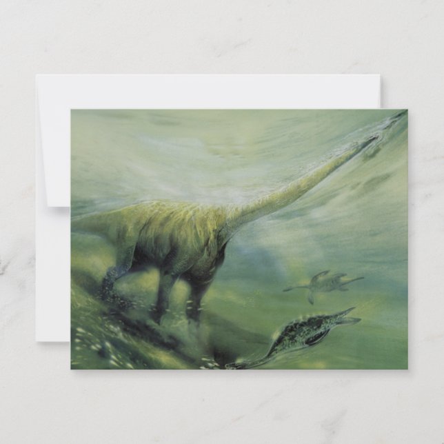 Convites Dinossauros Vintage, Festa de Aniversário do Brach (Frente)