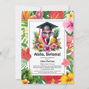 Convites Diploma Aloha! Festa Tropical de Graduação na Pisc