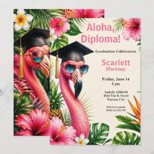 Convites Diploma Aloha Festa Tropical de Graduação na Pisci