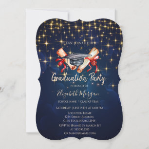 Convites Diploma de Graduação em Aquarela Estrelas