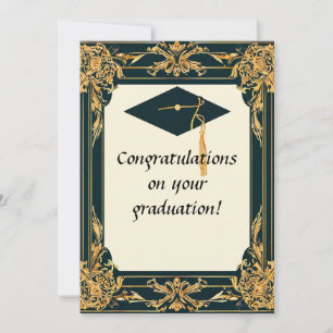 Convites Diploma Elegante de Graduação com quadro Mortarboa