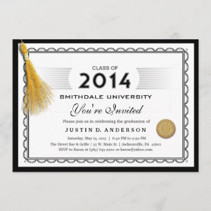 Convites Diploma Graduado de 2014 Convidado com Tassel Dour