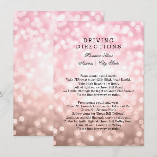 Convites Direção de Casamento Luzes Rosa-Blush Rosa