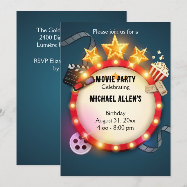 Convites Director’s Cut Birthday Invitation  (Frente/Verso)