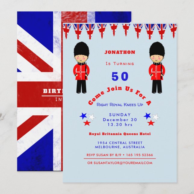 Convites Direita Real Knees No 50º Aniversário da Bash (Frente/Verso)