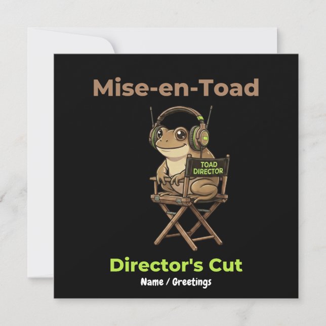 Convites Diretor Mise-en-Toad Edição do Diretor Cinema Pun  (Frente)