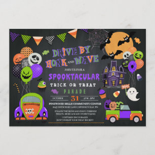 Convites Dirigir por Trick do Halloween ou Desfile de Trata
