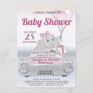 Convites Dirija através do Chá de fraldas para uma garota
