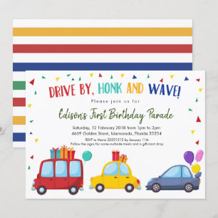 Convites Dirija pela Parada de Festa de aniversário do Kid