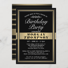 Convites Dirija por qualquer festa Dourada e branca de aniv
