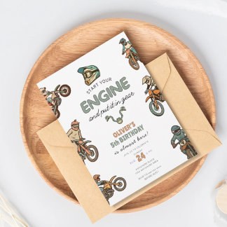 Convites Dirt bike boy 5th birthday