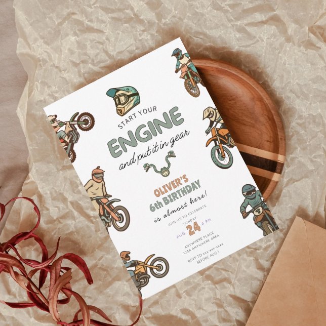 Convites Dirt bike boy 6th birthday (Criador carregado)