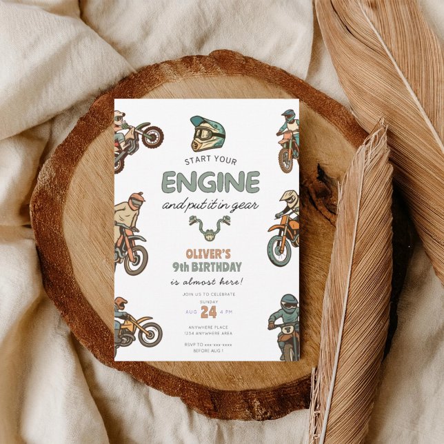 Convites Dirt bike boy 9th birthday (Criador carregado)