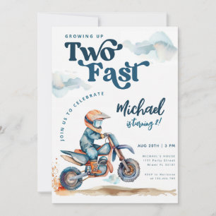 Convites Dirt Bike Two Fast Birday