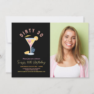 Convites Dirty 30 Mulheres Aniversário Trinta Cocktails Fot