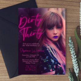 Convites Dirty Thirty Minimalista com Foto