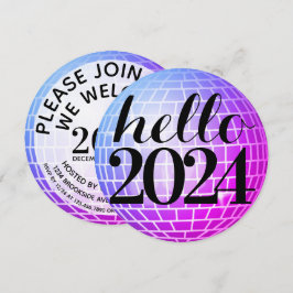Convites Disco Ball Hello Ano Novo