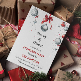 Convites Disco Christmas Party Invitation