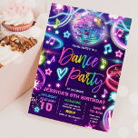Convites Disco de dança de dança neon-Festa de aniversário<br><div class="desc">Dance Festa de aniversário Neon Glow Dance Disco Convite Todos os designs são © PIXEL PERFECTION PARTY LTD</div>