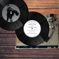 Disco de Música em Vinil Retro Casamento Save the