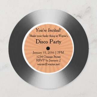 Convites Disco de prata vinil