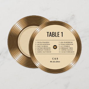 Convites Disco de Vinil LP Vintage Dourado Mesa de Casament