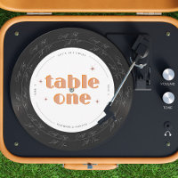 Disco de Vinil Retro de Música | Número da Mesa de