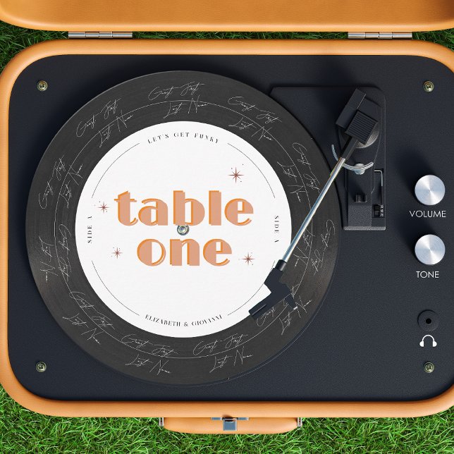 Convites Disco de Vinil Retro de Música | Número da Mesa de (Criador carregado)