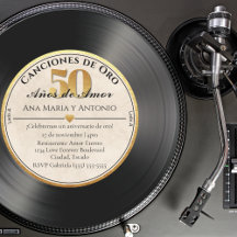 Disco de Vinil Retro Espanhol Aniversário de 50 An