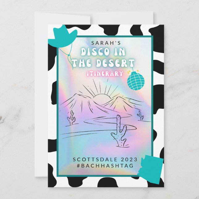 Convites "Disco no Deserto" Itinerário de Bach em Scottsdal (Frente)