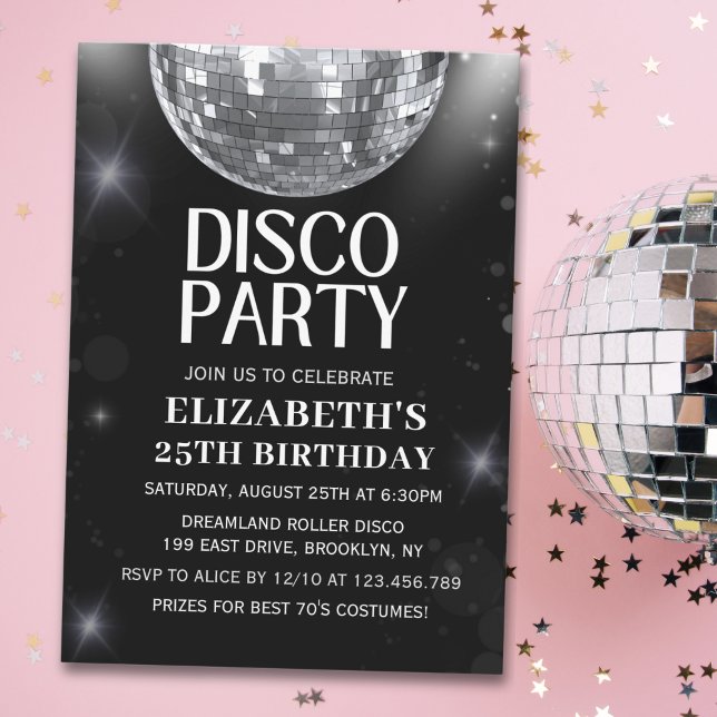 Convites Disco Party | 70'S Adults Birthday  (Criador carregado)