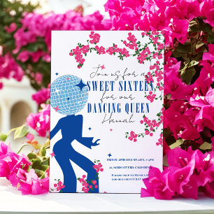 Convites Disco Santorini Music Bougainvillea Sweet 16